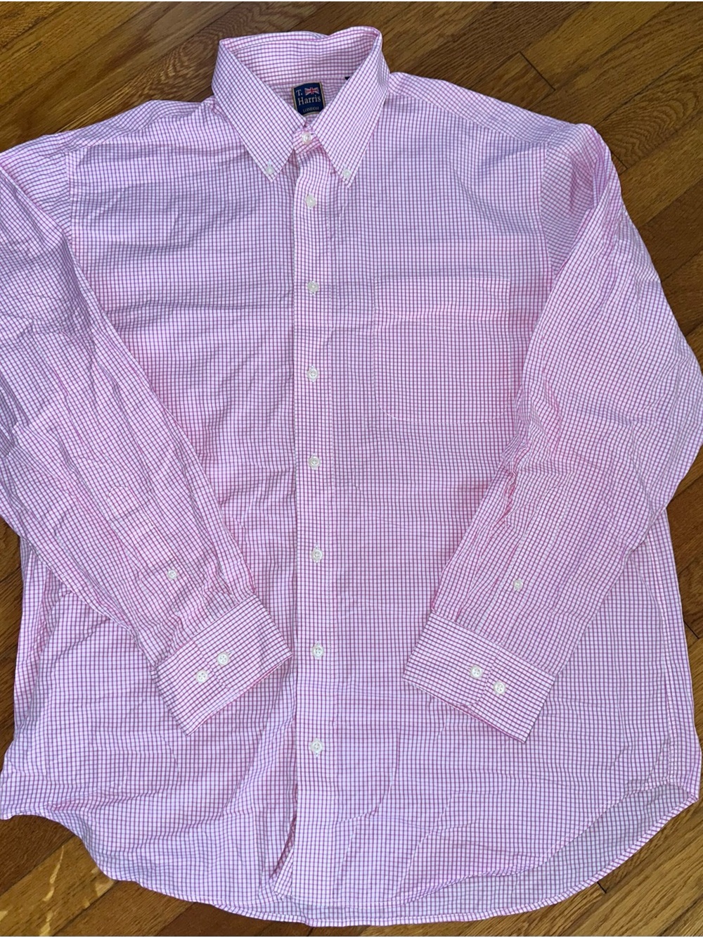 T.M. Lewin (T. Harris London) Pink Gingham Cotton Dress Shirt